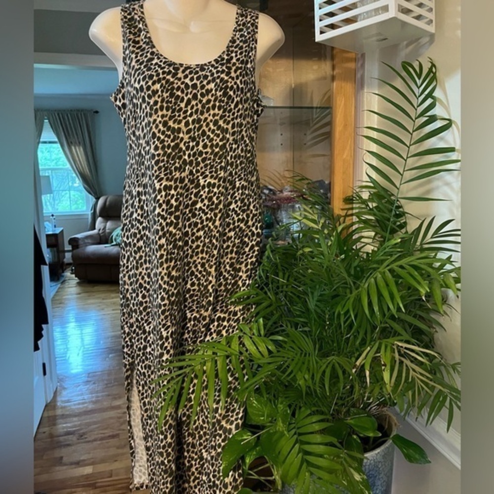 J. Crew Leopard Print Sleeveless Maxi Dress Small